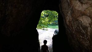 My son loves exploring caves